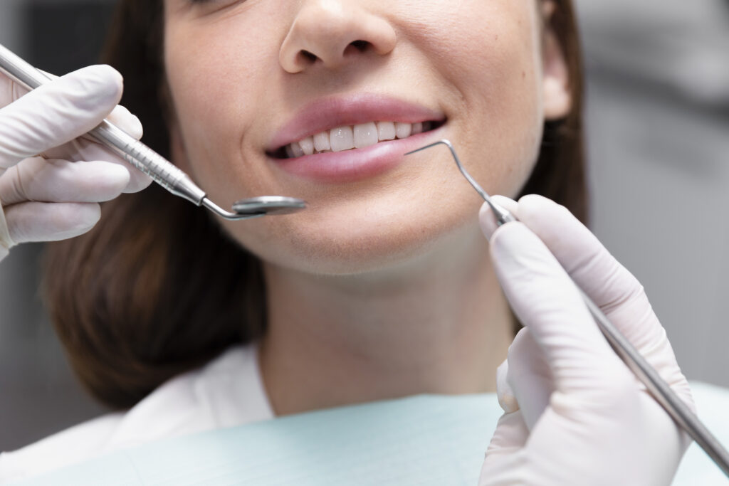 close up smiley patient at appointment